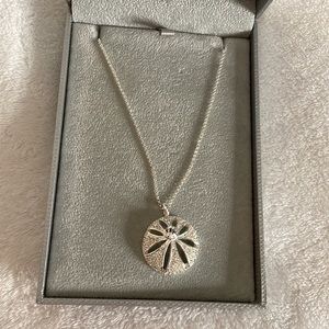 172.  NEW Swarovski Crystal Sand dollar necklace in silver by MMCRSTAL
